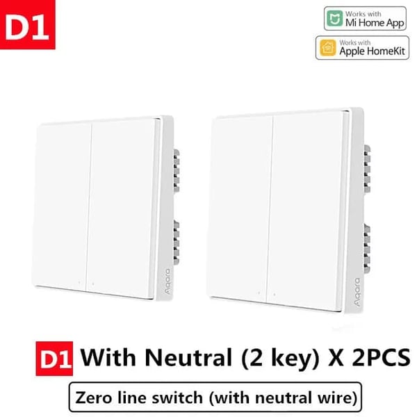 Älykäs kytkin, Zigbee-yhteys, Kaukosäädin,D1 Neutraalilla 2 X2