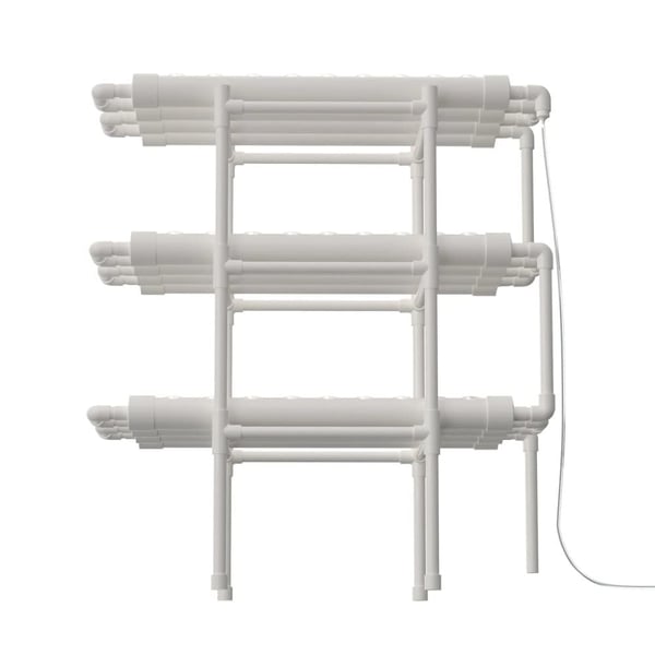 Hydroponisk Vækstsæt, 3-Lags System, 108 Plantepladser,HVID