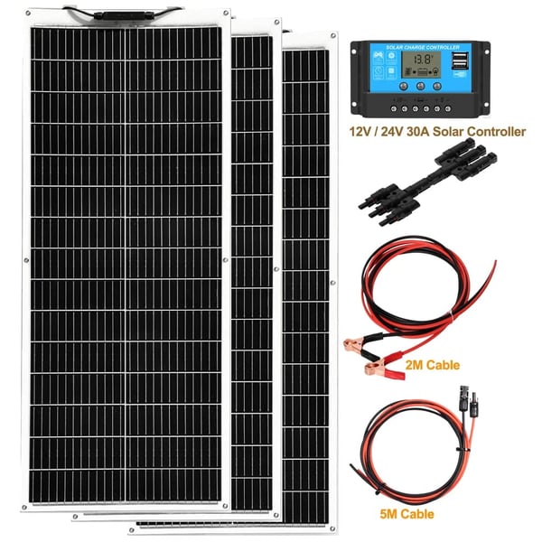Fleksibelt solpanel, 100W-1000W, Høj Effektivitet og Letvægt,300W Solarkit