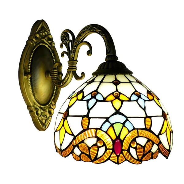 Tiffany Væglampe, Barokstil, Højkvalitets Glas, Indendørs Brug,Guld
