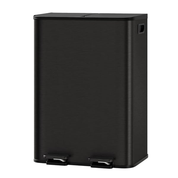 Affaldsbeholder, Fodpedal Betjening, Lugtfiltrering,Matte Black 2x30L