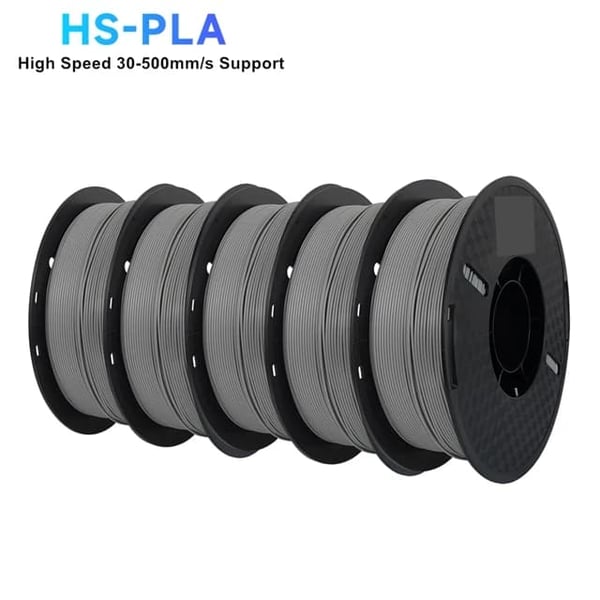 HS-PLA filament, 1,75 mm diameter, hurtige udskrivningshastigheder,5KG Grå
