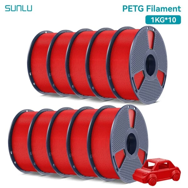 3D-printer filament, høj styrke, sejhed,PETG-Rød 10 ruller