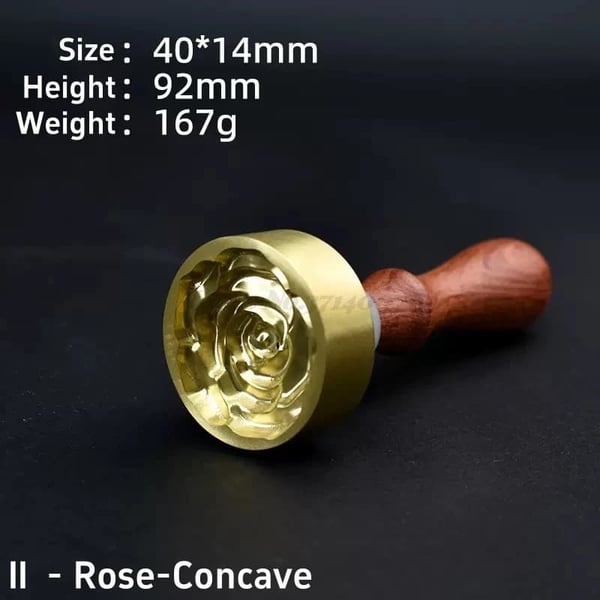 Voksseglsstempel, 40*14mm størrelse, rosen-konkav design,GZZ249-09