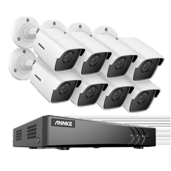 8CH DVR CCTV Sikkerhedssystem, 5MP Ultra HD Opløsning, Infrarød Nattesyn,2T, 5MP CMOS-kamera
