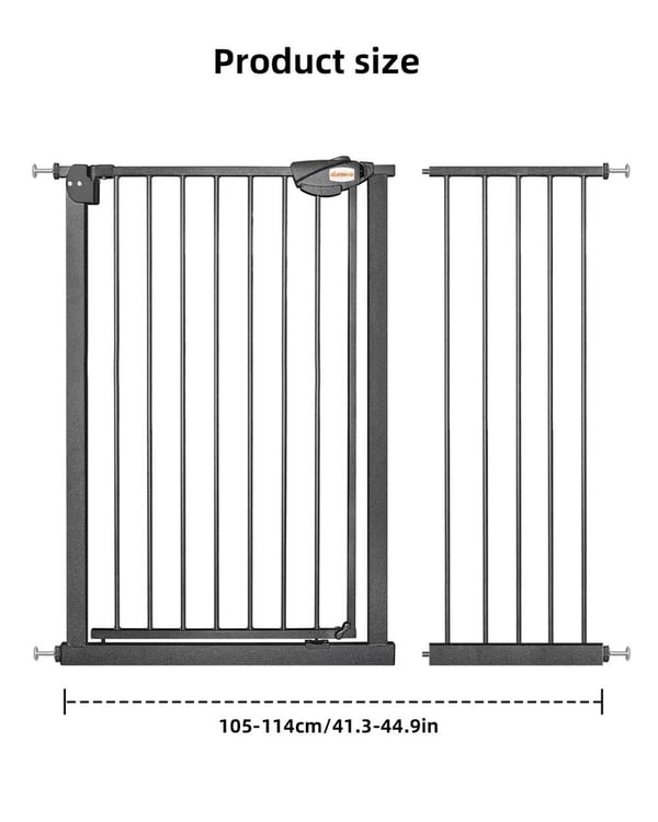 Børnegitter, Automatisk Lukning, Dobbelt Låsesystem,105*114cm