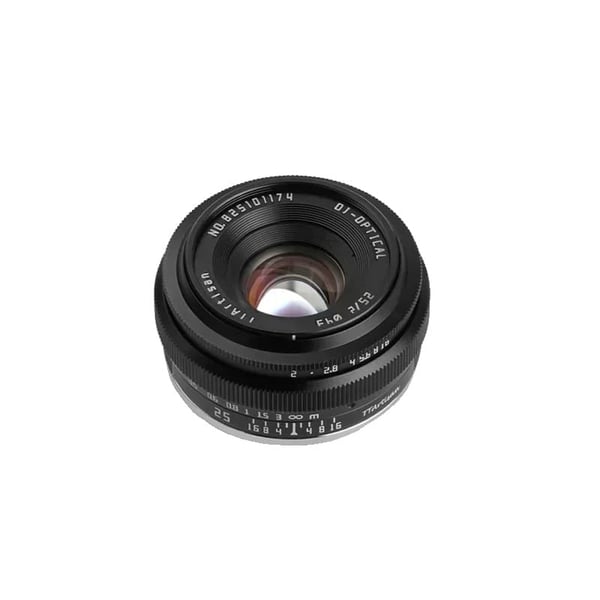 Prime Linse, 25mm F2, Kompatibel med Forskellige Spejlløse Kameraer,Sort, M4/3