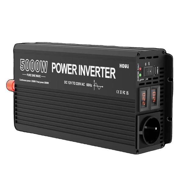 HOULI Tehoinvertteri, 3000W - 6000W Teho, Puhtaan Sinimuotoisen Aallon,5000W-12V-220V-50HZ
