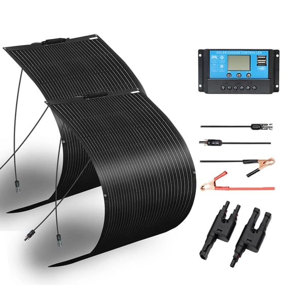 Solpanel Kit, 120W/240W Strøm, Fleksibel Installation,240W Kit -Sort