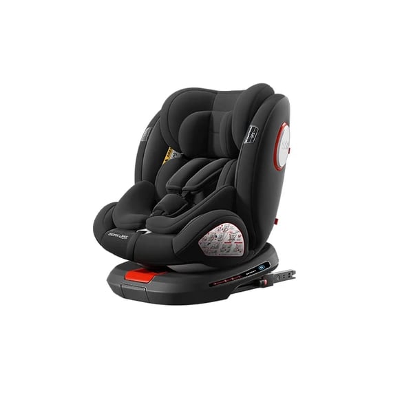 Justerbar Børnesikkerhedsautostol, ISOFIX System, 360° Rotation,Sort Basis