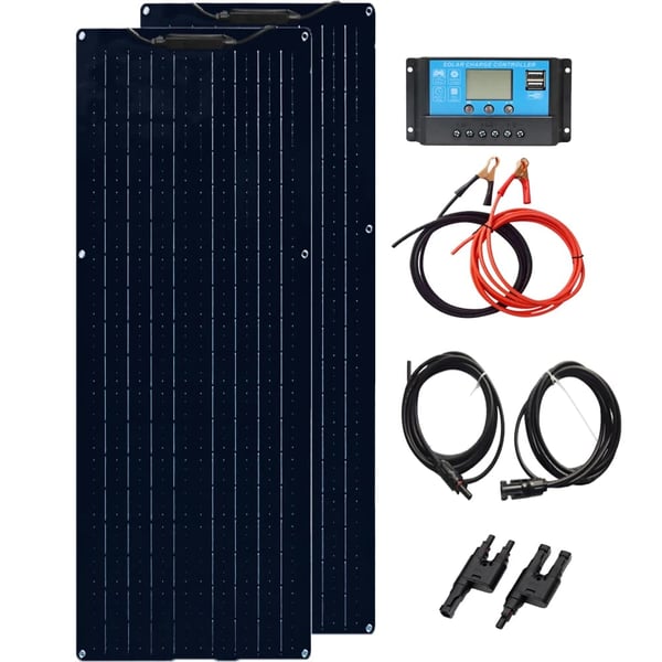 Solpanelkit, 50W - 100W effekt, monokrystallinsk silicium, fleksibelt design,12V 100 Solarkit B