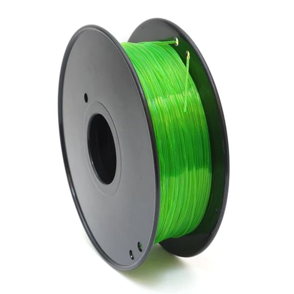 3D Printer Filament, Fleksibelt TPU Materiale, 175mm Diameter, Transparent Grøn