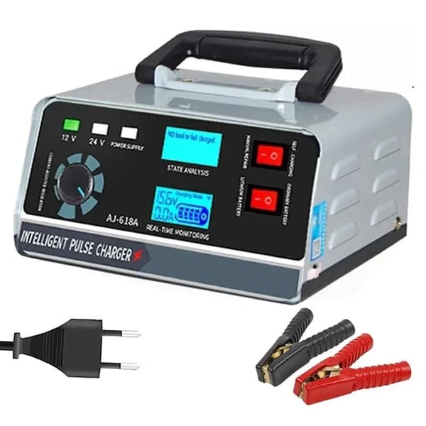 Bilbatterioplader, Smart Pulsreparation, Trickle Opladning,Sølv