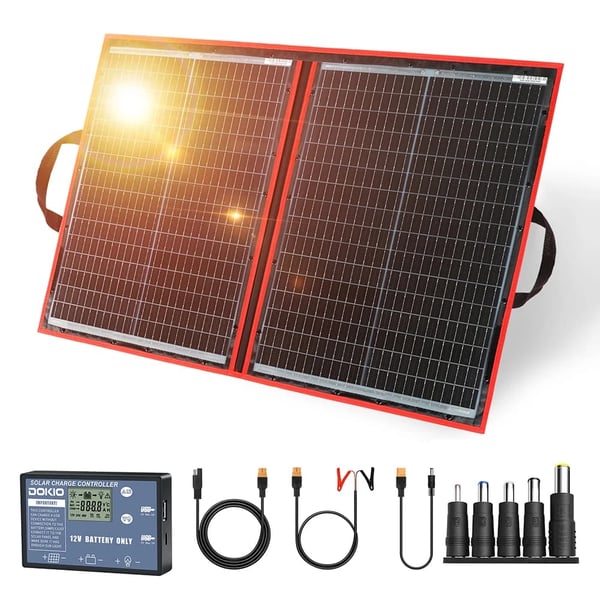 Solpanel, fleksibelt og foldbart design, høj effektivitet monokrystallinsk silicium,100W solpanel sæt