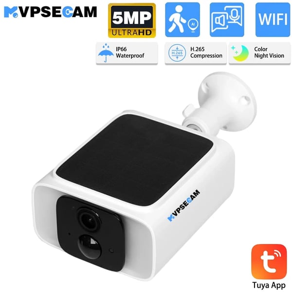 Sikkerhedskamera, Solcelledrevet, To-vejs Lyd,1Pcs WIFI Solkamera