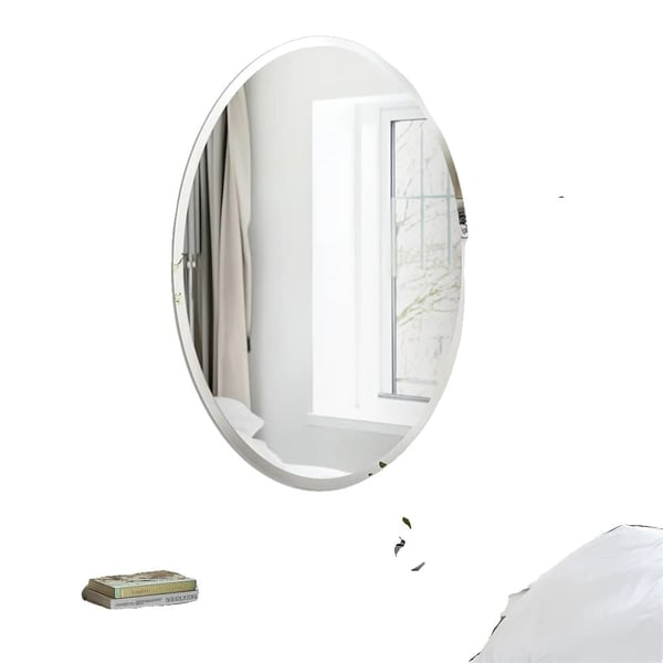 Rungoton soikea seinäpeili, kestävä lasi, monipuoliset kiinnitysmahdollisuudet,24x32 tuumaa