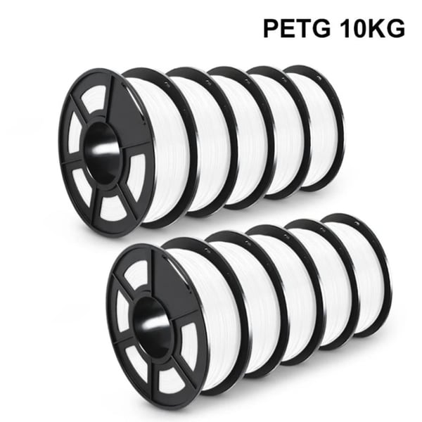 PETG 3D Filament, 1,75 mm Diameter, Miljøvenligt Materiale,PETG Hvid 11KG