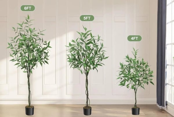 Kunstig Træplante, Realistisk Eucalyptus Design, Nem at Samle,Grøn, 5FT