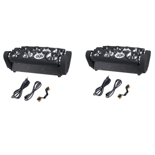 Scenebelysningseffekt, 8x15W RGBW LED-kilde, DMX-kontrolfunktioner,8x15W 2stk, EU-stik