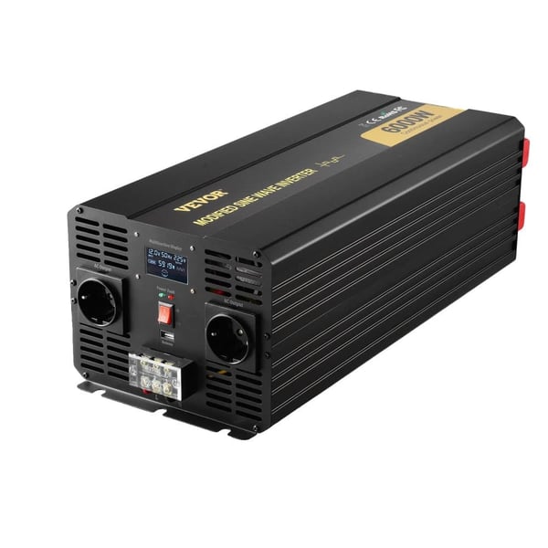 VEVOR Strømomformer, 6000W Kontinuerlig Effekt, LCD Skærm,6000W DC 12V-AC 230V
