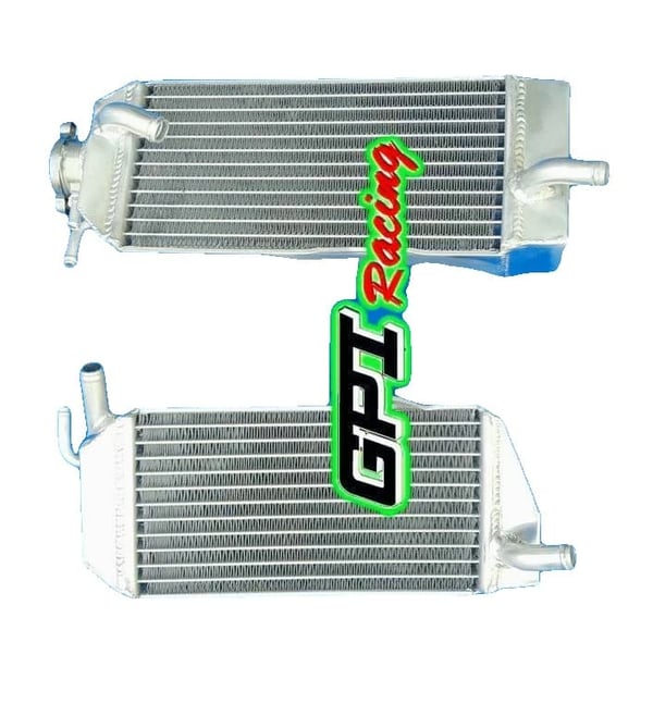 Radiator, Aluminium Materiale, Designet til Off-Road Motorcykler, Effektiv Køleydelse, TIG Svejset Konstruktion, Holdbart Design