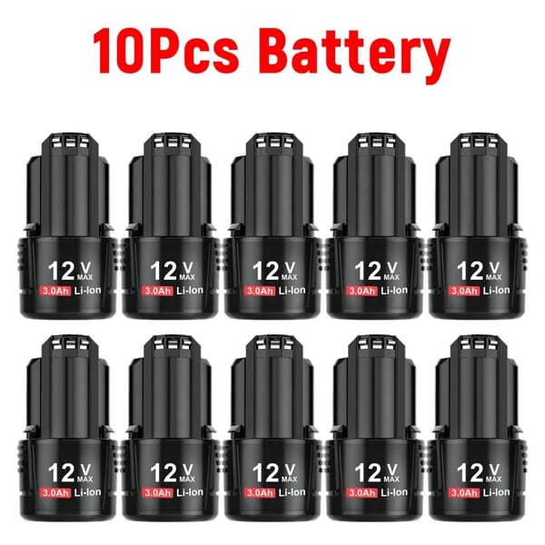 Bosch BAT411 Vaihtobatteri, 3000mAh Kapasiteetti, 12V Li-ion Teho,10 kpl 3.0Ah akkua