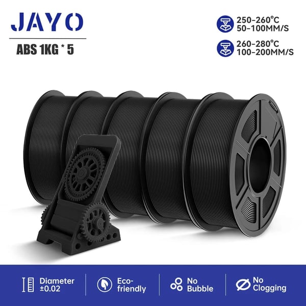 3D-printfilament, 1,75 mm diameter, 395 m længde,ABS-Sort-PS 5KG