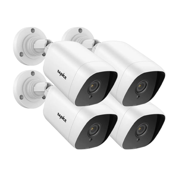CCTV Sikkerhedskameraer, 2MP Opløsning, Nattesyn op til 30 meter, Indendørs/Udendørs Brug,4PCS Kamera Kits-a