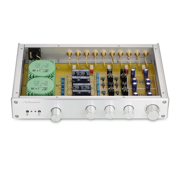 Forstærker, 2.0-kanal, aluminiumlegeringskasse, frekvensrespons 2 Hz - 40 kHz, SNR 115dB, THD 0.003%