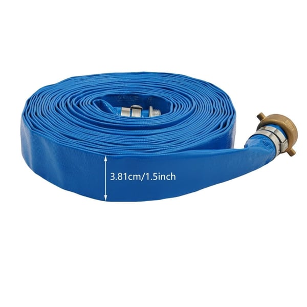 Vandafløbs slange, holdbar PVC, alsidig til vanding og dræning,50ft, Blå