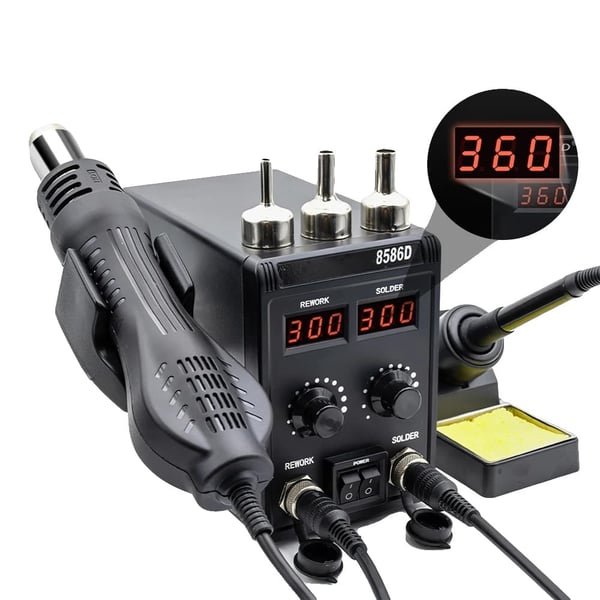 Lodde Station, Varmluftpistol, Digitalt Display Temperaturkontrol,2 i 1