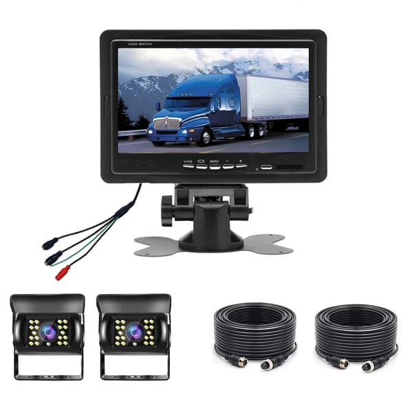 Bilmonitor, Dual Backup Kamera, Vandtæt Design,Monitor med 2 kameraer