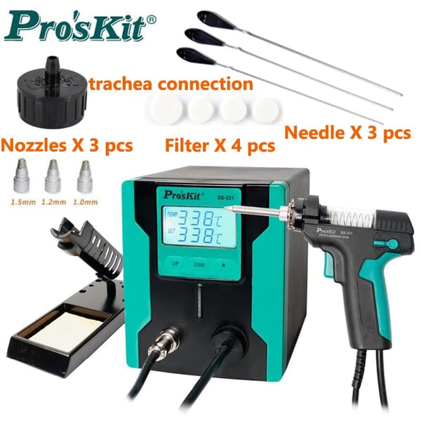 Proskit SS-331 Elektrisk Desolderingspistol, Anti-statisk, Høj sugekraft, 110V-240V