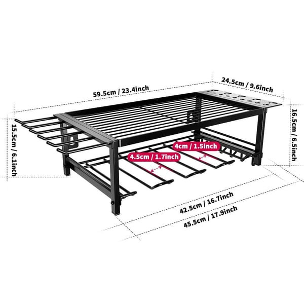 Power Tool Organizer, Vægmonteret, Heavy Duty,2 Lag