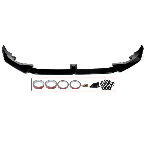 Front Bumper Lip Spoiler, Forbedret Udseende, Nem Installation,Glansende Sort