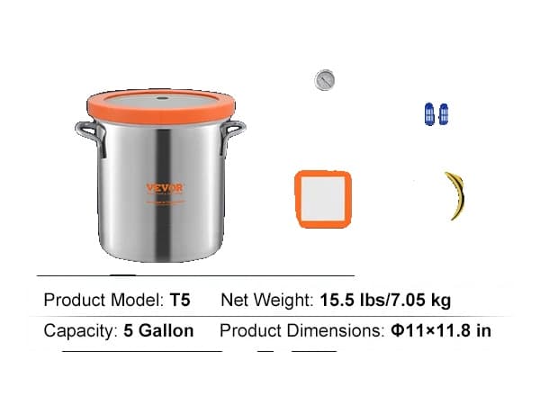 Vakuumafgasningskammer, 304 rustfrit stål, lufttæt tætning,5 Gallon