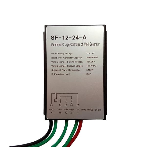Tuuligeneraattorin lataussäädin, 300W/600W kapasiteetti, kaksinkertainen jännitetuki,12V 24V Automaatti, 5 KPL