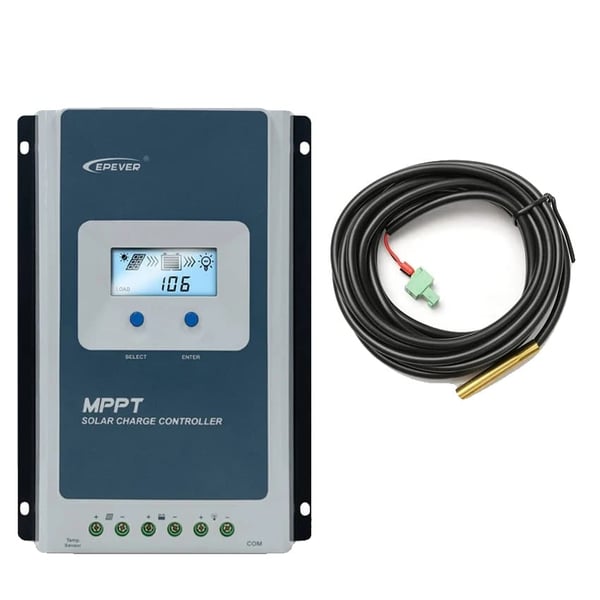 Solcellelader, MPPT-teknologi, Realtidsmonitorering,20A, 12V 24V, med sensor