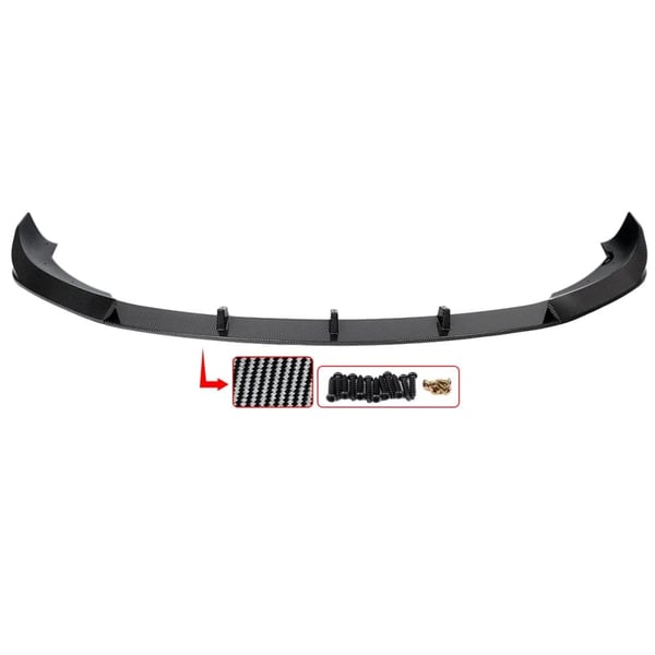 Front Bumper Splitter Lip, Carbon Fiber Look, Forbedret Aerodynamik,Kulfiberlook
