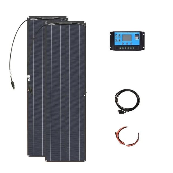 Joustava aurinkopaneeli, monokristallinen pii, 12V akkulaturi, 100W AURINKOPANEELIPAKETTI