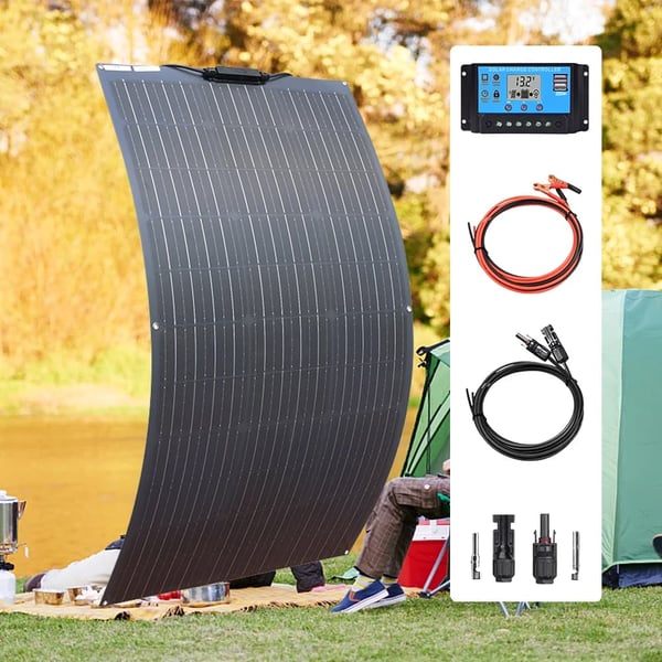 Solpanel, Fleksibelt Design, Høj Effektivitet,12V 100W kit