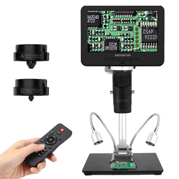 HDMI Digitalt Mikroskop, 2000X Forstørrelse, Høj Definition 4MP Sensor,AD246SM(7 tommer)