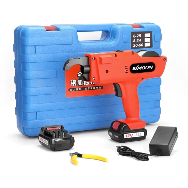 Rebar Binding Maskine, Børsteløs Motor, 12V Dobbelt Batteri,EU-stik