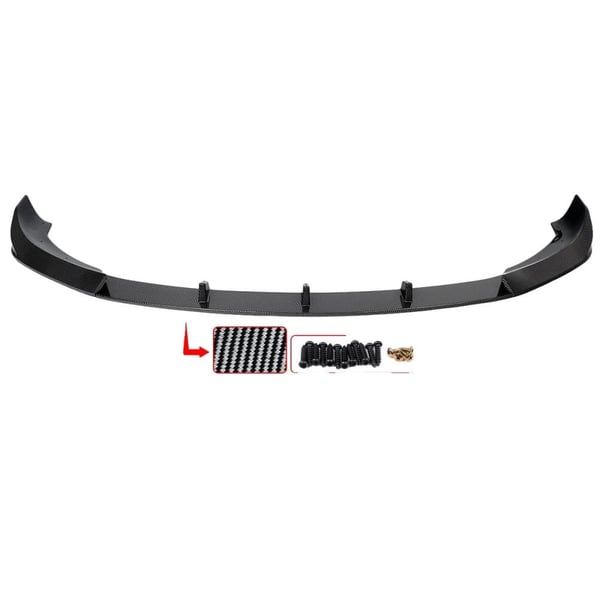 Front Bumper Splitter Lip, Carbon Fiber Look, Forbedret Aerodynamik,Kulfiberlook