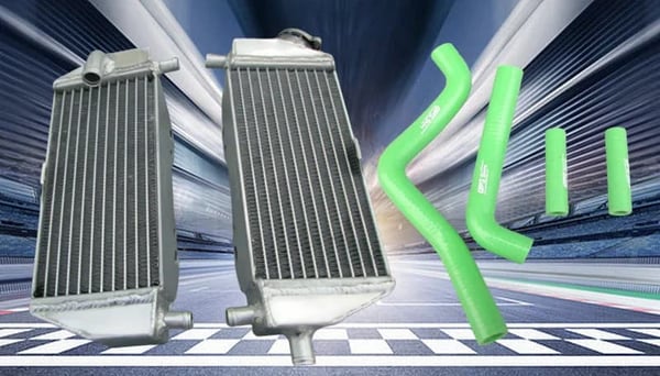Kawasaki KX125 Aluminium Radiator, Holdbar Design, Forskellige Farver Slanger,grøn