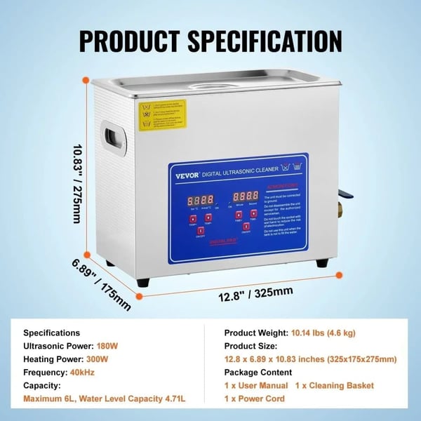 Ultralydsrenser, Kraftfuld Rengøring, Brugervenlig Betjening,6L JPS-30A