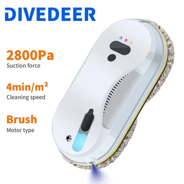 Vinduespudserrobot, automatiseret drift, dobbelt sprøjtesystem,EU, Spray Vand Hvid, Ja