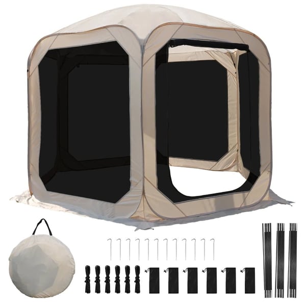 Pop-Up Telt, Vandtæt Design, Myggenet,3x3m Mesh Telt