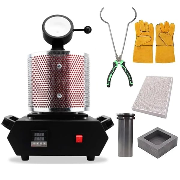 Digital guldsmelter, 3KG kapacitet, 220V drift, kompakt design,Rød 220V