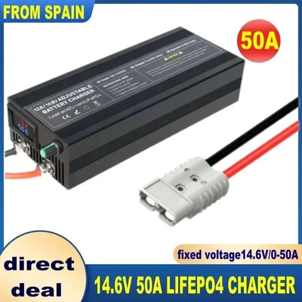 Batterioplader, 50A output, intelligent opladningsteknologi, GD50A-Anderson
